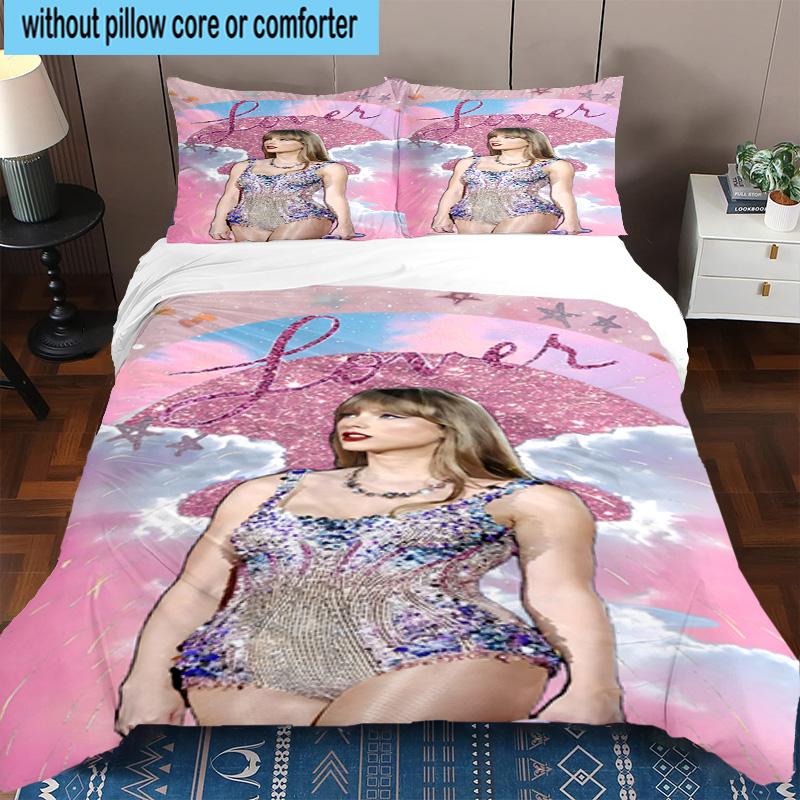 Taylor music Lover Artwork 3pcs Bedding,Including 1pc Duvet Cover And 2pcs Pillowcases Perfect for Christmas,Ideal for Bedroom, Dormitory