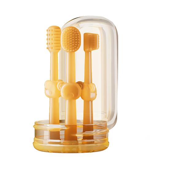 

Зубная щетка Yousheng для домашних животных с мягкими силиконовыми головками Набор для ухода за зубами для собак кошек Эргономичная ручка Съемные головки Очиститель языка для животных для гигиены полости рта и A