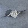 Vinregem 100% 925 Sterling Silver 3EX VVS1 D Color Heart Cut 7*7 MM 1.2CT Real Moissanite Diamonds Ring for Women Wedding Party Fine Jewelry Gifts