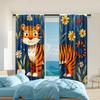 2 st, mångsidiga polyester transparenta gardiner för heminredning Livfull Tiger för användning i sovrum och vardagsrum