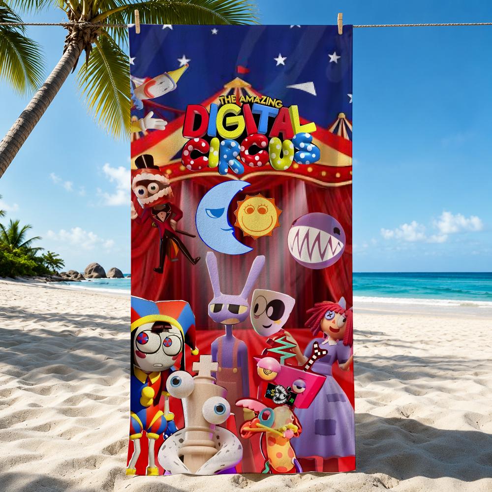 The A-Amazing D-Digital C-Circus Towel Microfiber Thin Lightweight Absorbent Quick Dry For Beach Swimming Yoga Bath Sport Travel