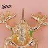 Animal Ear Accessories 46024 Pairs Frog-Shaped Earrings Sparking Rhinestones Inlaid