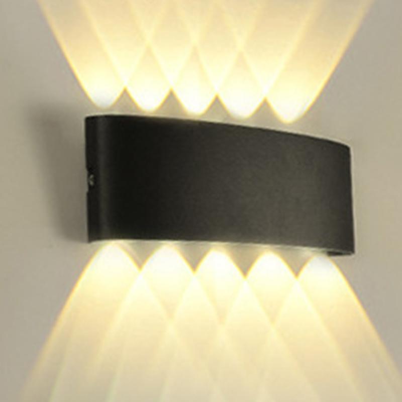 

Алюминиевый светодиодный настенный светильник 4 Вт/6 Вт/8 Вт IP65 Водонепроницаемый настенный светильник для крыльца Наружное освещение Садовый бра Лампа 85-265 В для спальни Домашний декор 10W Warm Light чёрный