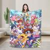 Digimon Plush Blanket Girls Boys Flannel Throw Blanket For Couch Chair Super Soft Quality Bedspread Gift
