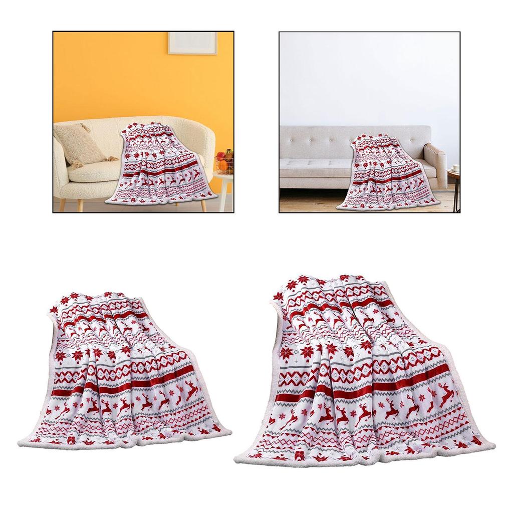 Christmas Decoration Blanket Winter Holiday Blanket for Watching TV Multipurpose Flannel Fleece Blanket
