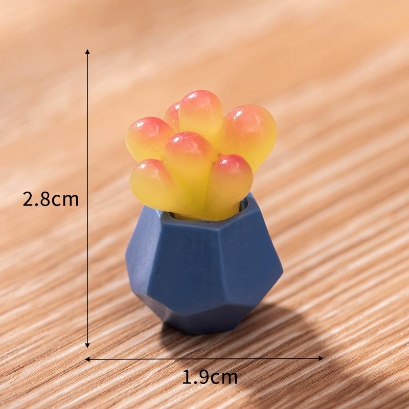 Micro Landscape Ornaments Simulate Succulent Plant Cactus Pot Resin Crafts Baby House Desktop Decoration Small Ornaments
