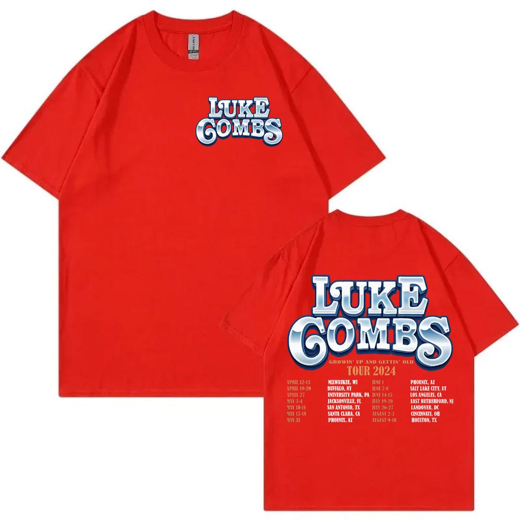 Singer Luke Combs Tour 2024 Tshirt Mens Womens Fashion Hip Hop Short Sleeve Tshirts High Quality Pure Cotton Loose T Shirts