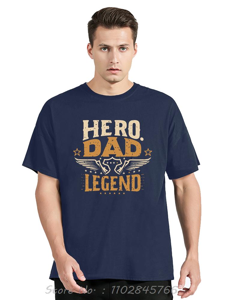 Hero Dad Legend Cotton Tshirt Ultimate Fathers Tribute Perfect Daddy Super Oversized Tshirt Mens Clothing Unisex Tops Tees