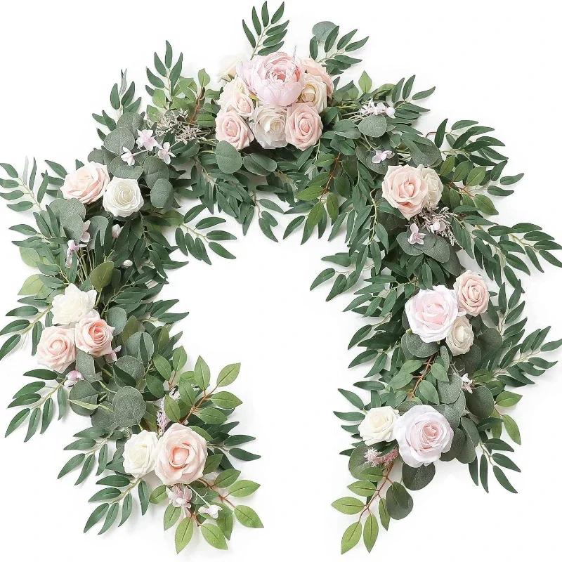 180CM Artificial Eucalyptus Willow Leaf Vine Wedding Wall Decoration Green Plant Dining Table Arrangement Eucalyptus Leaves