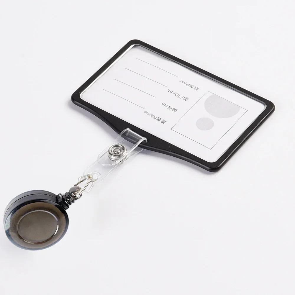 Fashion Card Cover Women Men Aluminum Alloy Work Name Card Holders Business Work Card ID Badge Lanyard Holder Metal Bags Case