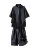 Unisex Quick-Dry Ice Silk Sports Set: Summer Half-Zip Short-Sleeve Tee & Shorts.