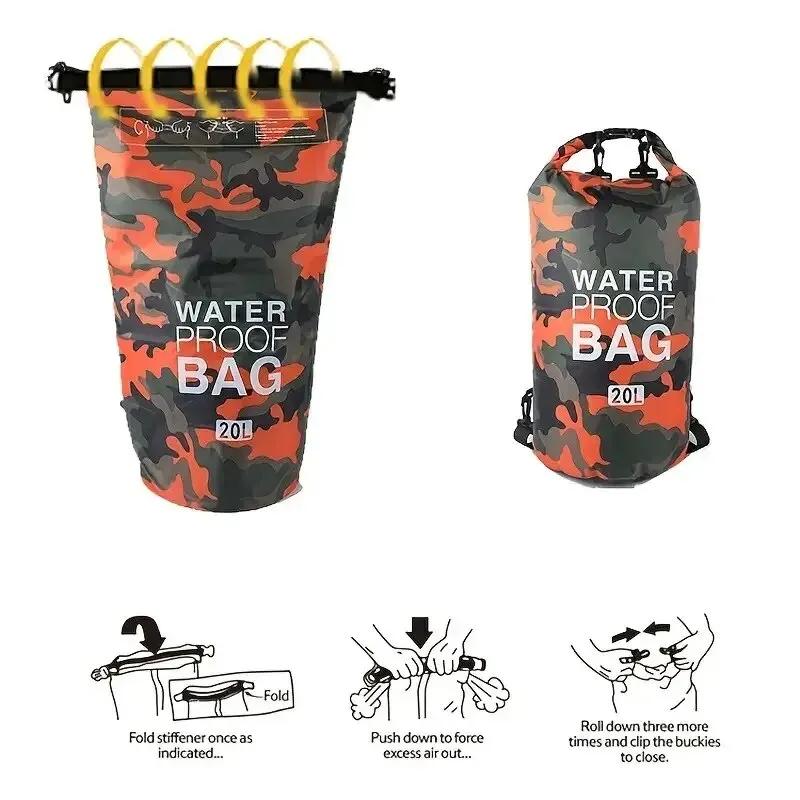 Sac Imperméable Camouflage Léger pour Kayak, Surf, Rafting et Camping - Gardez Votre Équipement au Sec et Protégé