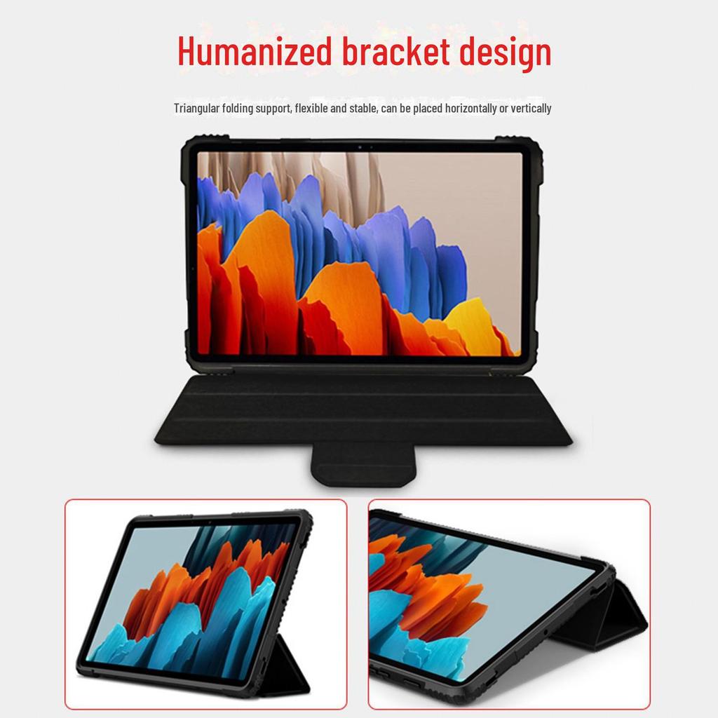 Beskyttelsesetui i skinn med magnetisk feste for Samsung Galaxy Tab S7/S8 Plus 12,4" nettbrett