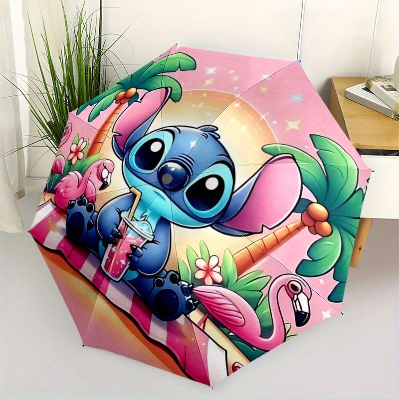 

1pc Adorable Stitch Disney Automatic Opening and Closing Umbrella - Lightweight 3-Fold Design, Suitable for Fans, Travel, Daily Use - Offici