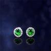 Elegant Green Cz Stud Earrings For Women Trendy Jewelry Accessory For Wedding Engagement Party Ladies