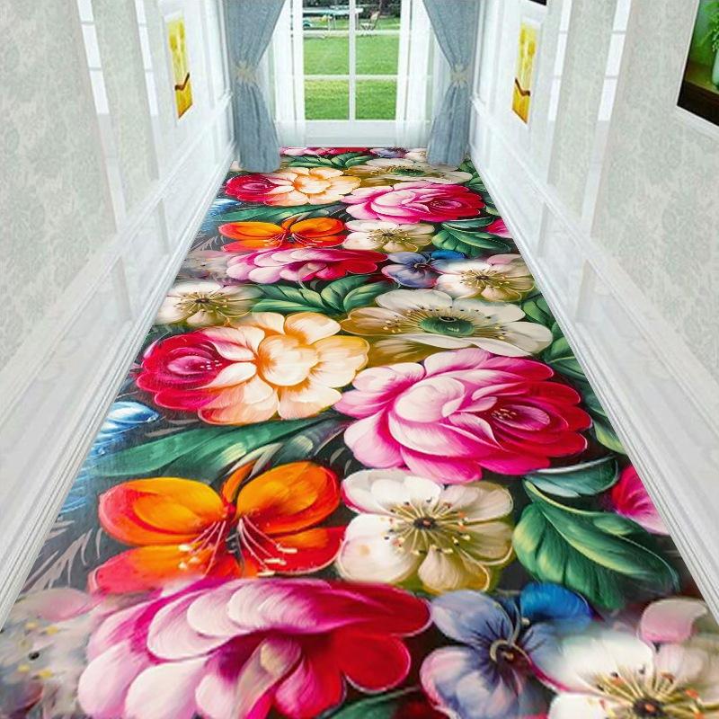 

3D ковер прихожая коридор ковер цветок трава дорожка столовая кухня ковер противоскользящий гостиная зона ковер W120*H300CM