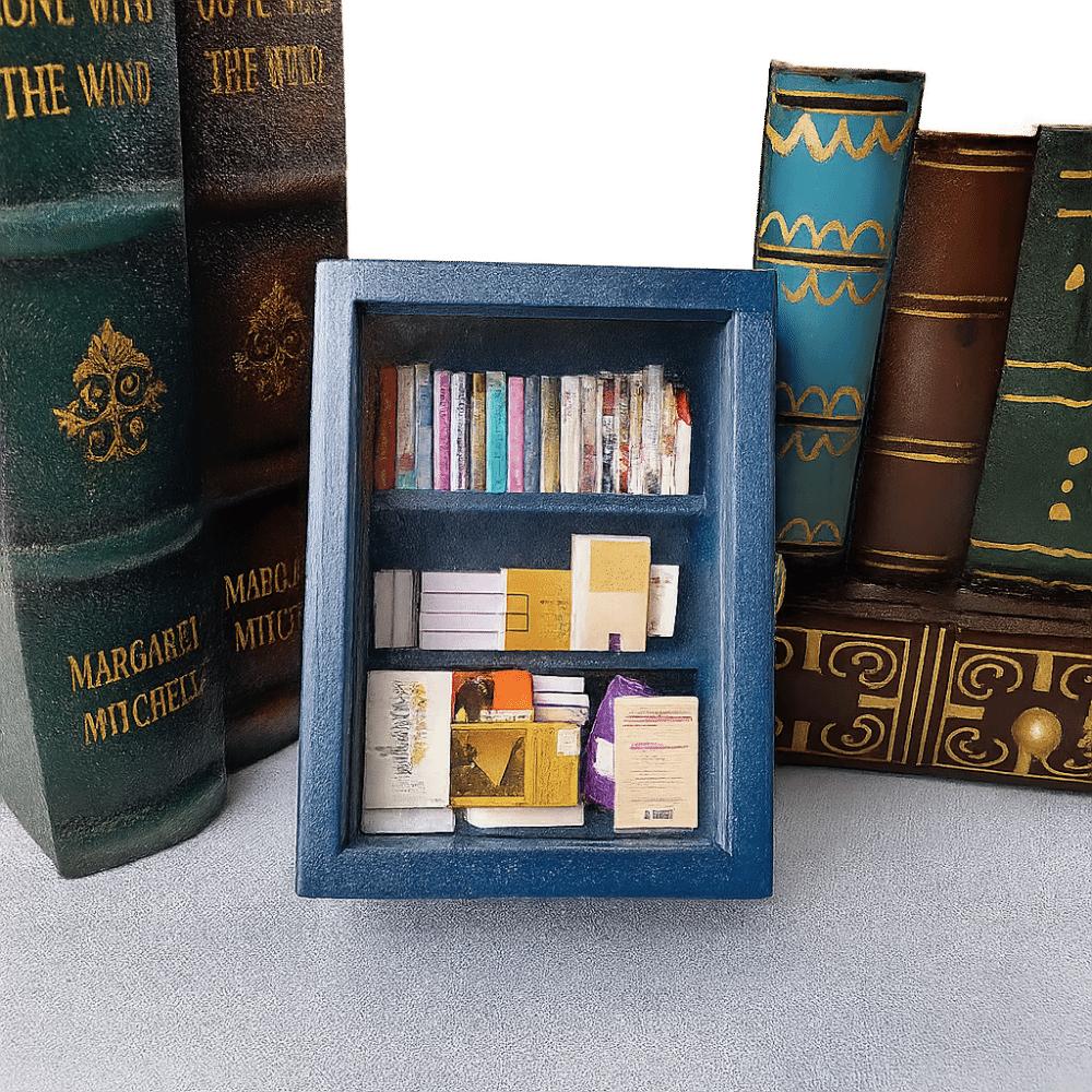 Wooden Pocket Anxiety Bookshelf Home Decoration Portable Stress Reliever Decompression Toy Rectangular Shaking Bookshelf Toy