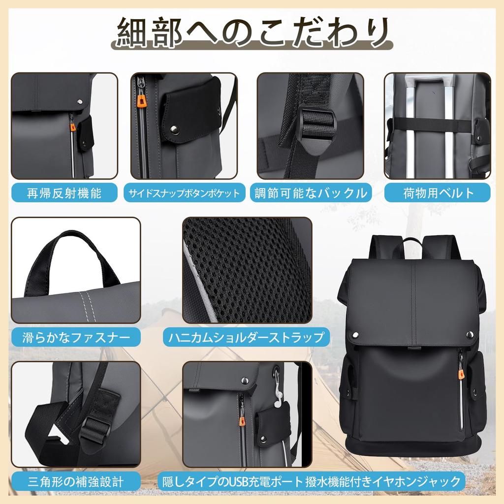 VENDAGO Large Capacity Travel Backpack, 30L Capacity, Carry-On Size, Men's and Women's, Waterproof, Fits 17-inch PC, Wear-Resistant, Reflective,