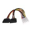 Molex To SATA Dual Hard Drive Power Lead 4 Pin To 15 Pin SATA Power Splitter