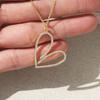 Gold-Plated Heart Pendant Necklace - Simple Heart-Shaped Clavicle Chain for Women