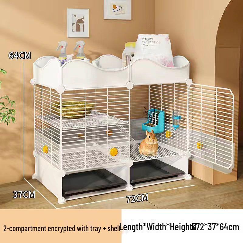 Large Indoor Rabbit Cage with Toilet, Splash-Proof and Secure for Guinea Pigs and Dwarf Rabbits