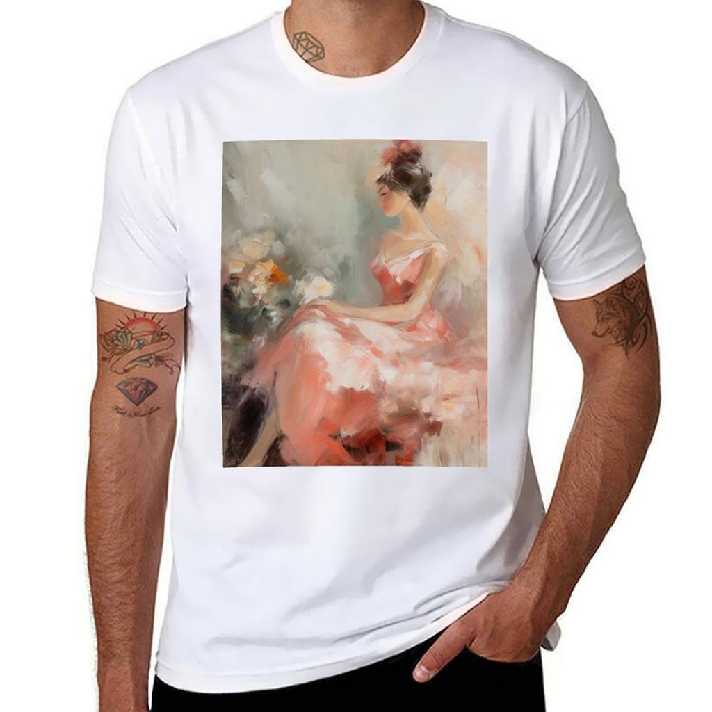 Coquette aesthetic vintage painting of a flaUnisexco dancer T-Shirt Breathable Sportswear T-Shirt for Unisex