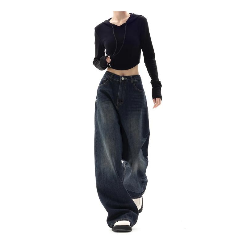 Y2K Vintage High Waist Harajuku Loose Jeans Pants Korean Fashion Women's Grunge Wide Leg Oversized Denim Trouser Female Clothes