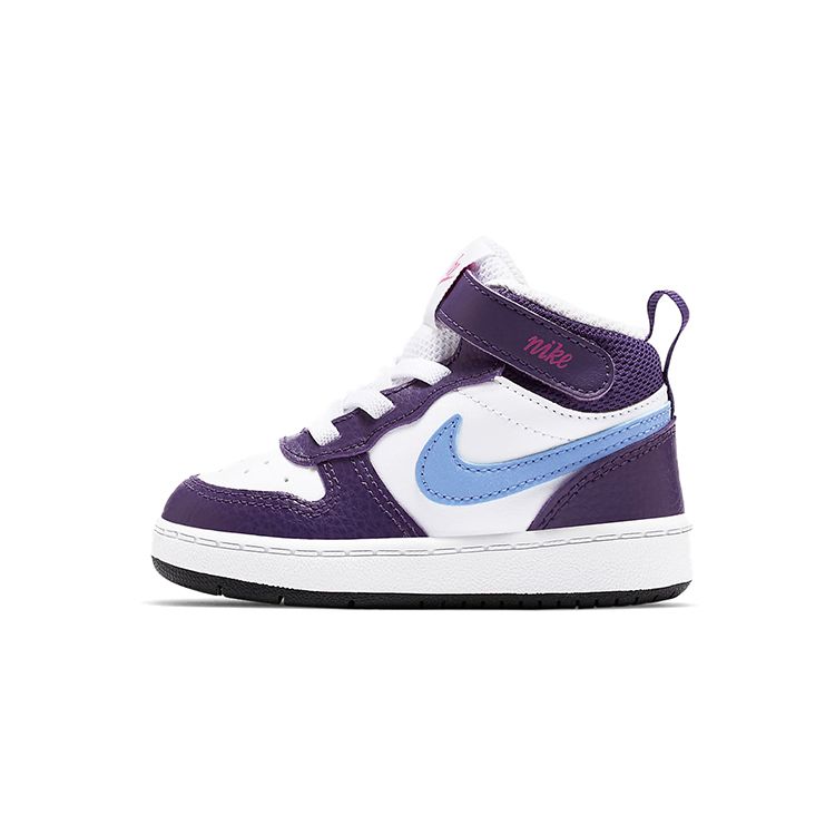 Nike Court Borough Mid 2 TD White Eggplant Baby Sneakers Purple Active-Fuchsia Royal-Pulse CD7784-106