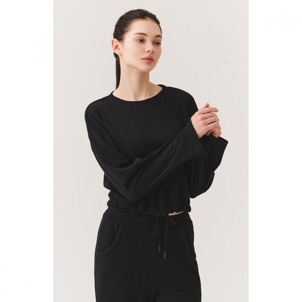Huit Cable Knit Crop Sweatshirt Htwtp5k04t