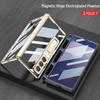 Transparent Samsung ZFold7 Case with Customizable Middle Axis and Integrated Electroplated Stand