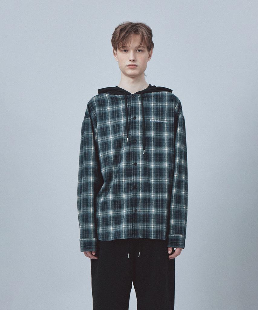 REST&RECREATION Check Hood Shirts - Navy