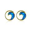 New Fashion Ruili Style Gold Platinum Wave Circle Womens Versatile Earrings