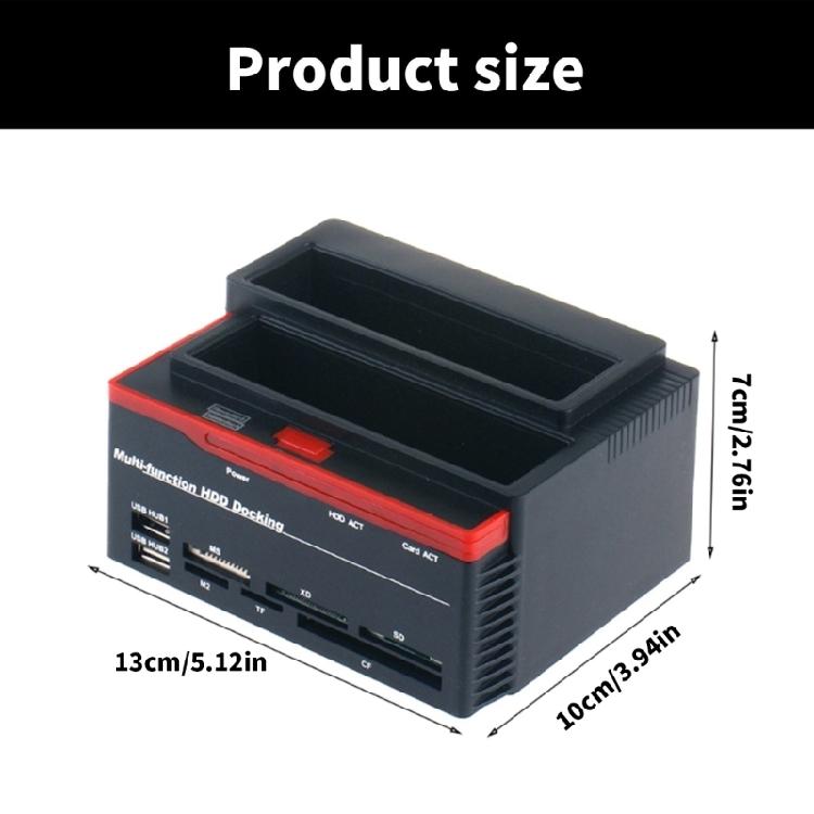 2 Slot Card Reader and Hard Drive Docking Station for IDE Solid Disk with USB3.0 Connection