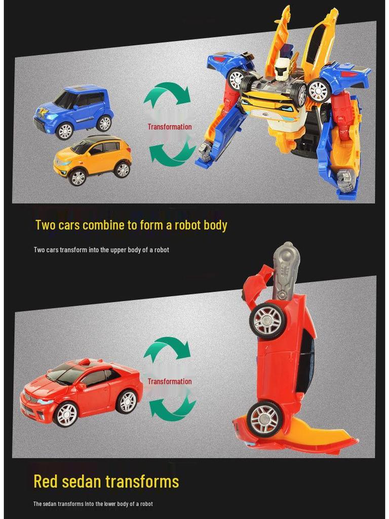 Korean Transforming Tobot Brothers: Triple Combination 3-Pack - Educational Anime Car-Robot Toy for Kids