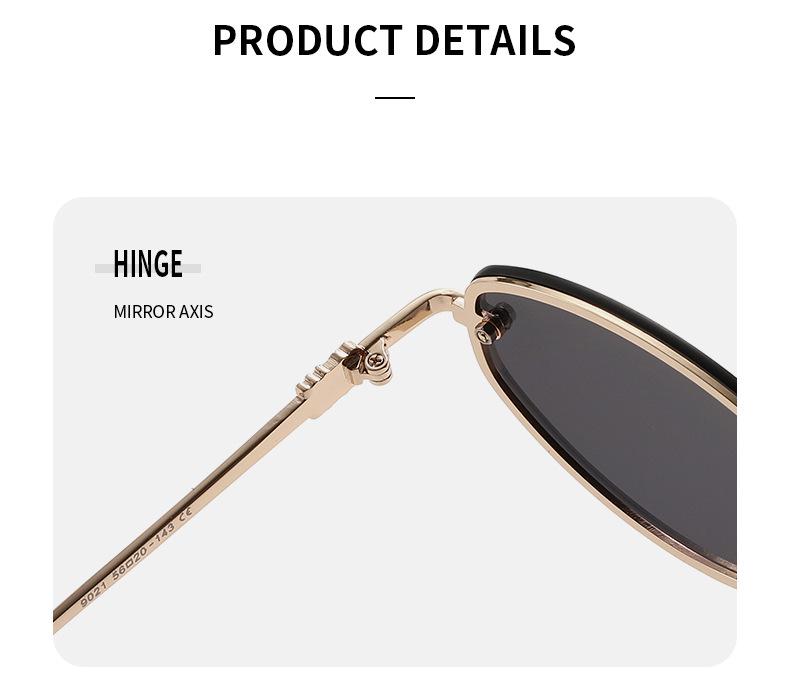 9021 Retro Oval Metal Frame Sunglasses – Unisex Hip-Hop Style