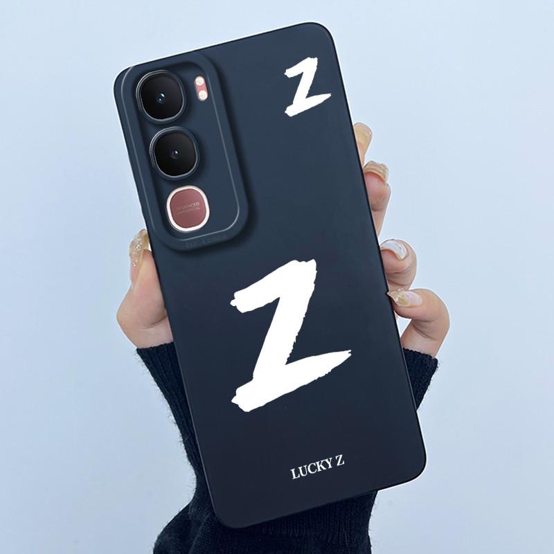 For Vivo Y21d Case Cover Lucky Initial Letter Silicone Soft Matte Phone Bumper for Vivo Y21d Y 21d VivoY21d 4G 5G 2025 Casing