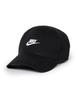 Nike Swoosh Embroidered Cotton Curved Brim Cap with White Signature Swoosh Sizes Kids' (Black Embroidery) 4-7