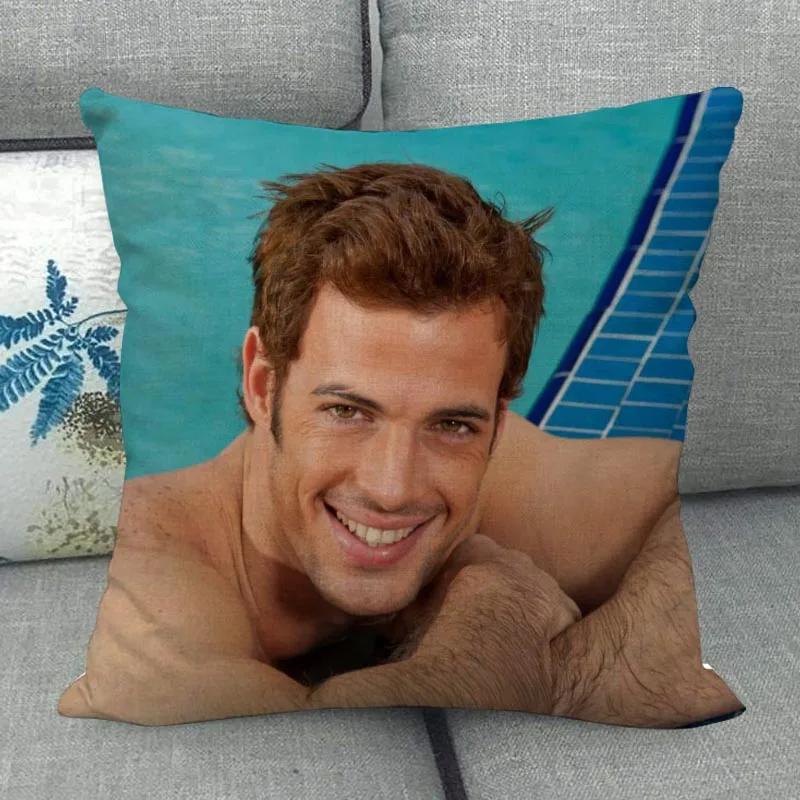 Custom William Levy Pillowcase Wedding Decorative Cotton Linen Pillow Case For Home Pillow Cover 45X45(One Sides)