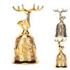Deer Shape Hand Bell Vintage Plating Process Rustproof Polished Finish Metal Hand Bell for Dining Ta