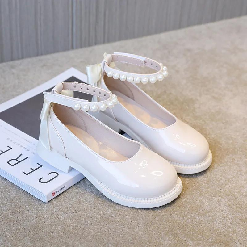 Spring Autumn Girl Shoes Fashion Children Princess Causal Dress Flats Sweet Bowtie Kids School Mary Jane Shoes