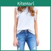 Elegant Ladies Summer Lotus Lace Short Sleeve Casual Shirt Tops Blouse T-shirt