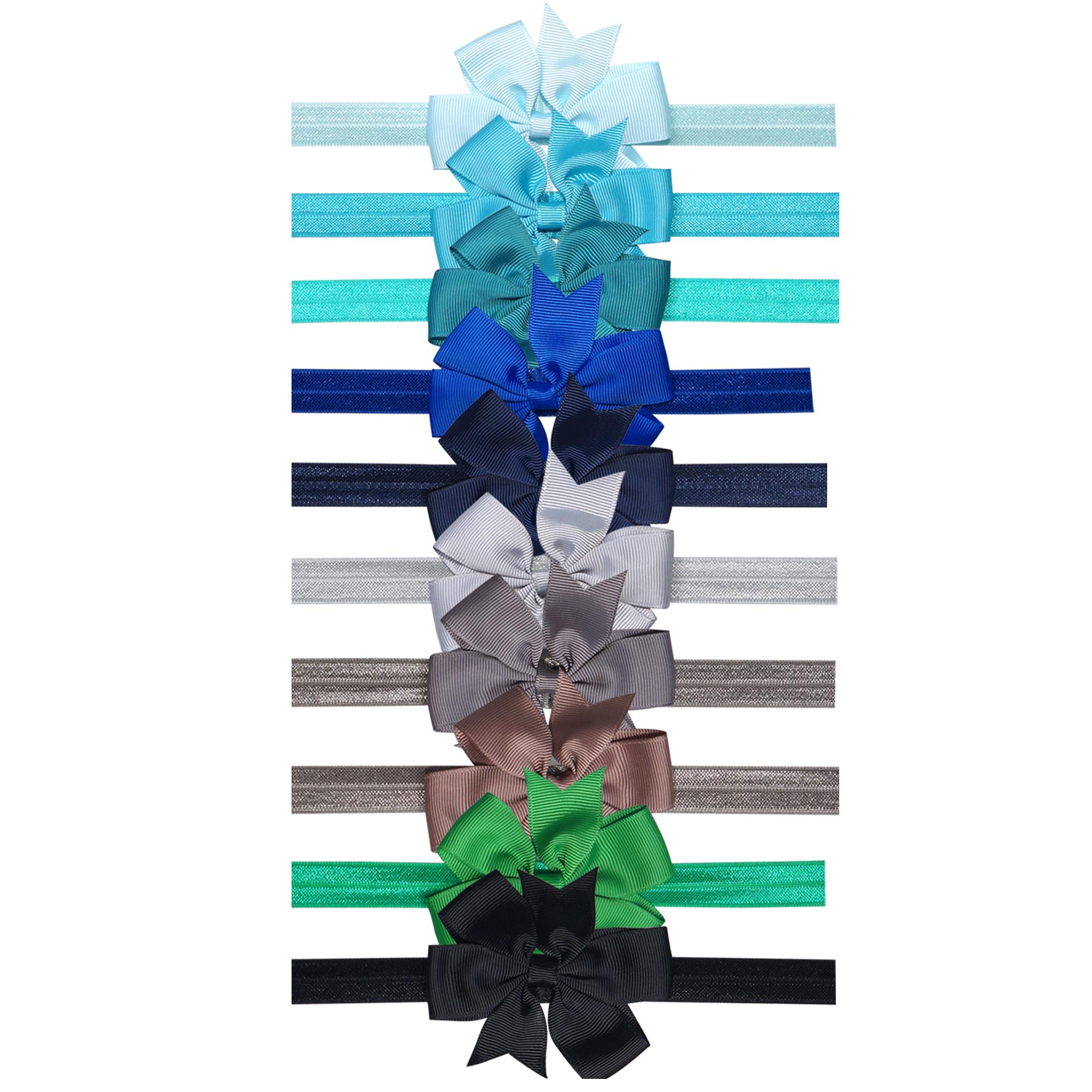 

10 штук детских повязок на голову 3 дюйма лента грогрен банты для волос повязки на голову для маленьких девочек младенцев детей и малышей