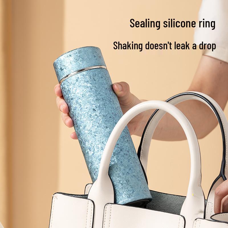 Premium Double-Layer Titanium Tea Cup with Separation Steeping and Insulation