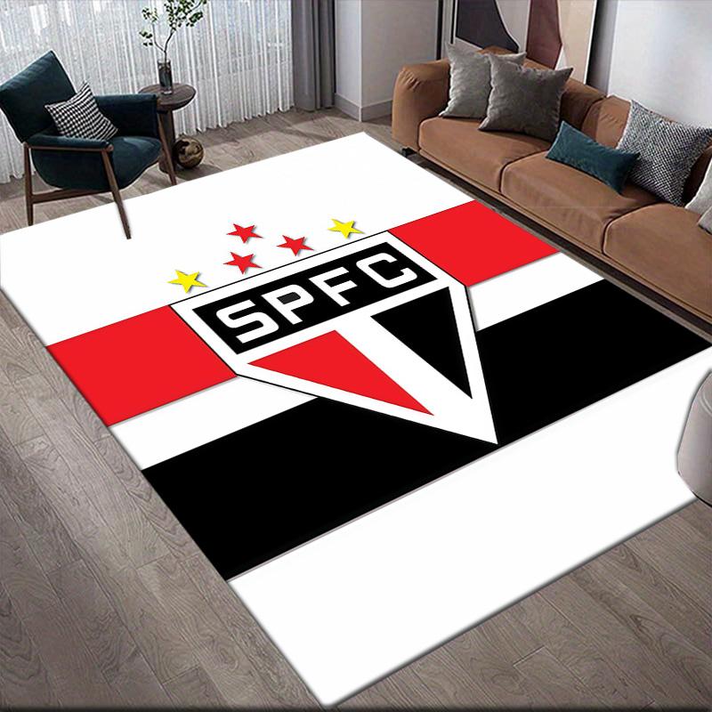 Sao Paulo FC3 Flannel Pattern Square Carpet,Area Rug,Carpet Rug for Living Room Bedroom Sofa Playroom Decor,Non-slip Floor Mat