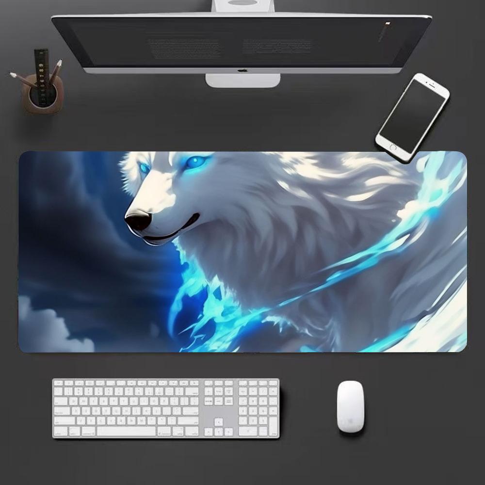 White wolf Mouse Pad Cute HD Mousepad Pad Extended Gaming Keyboard  LargeMousepad xcm XXL Gamer Mousepad