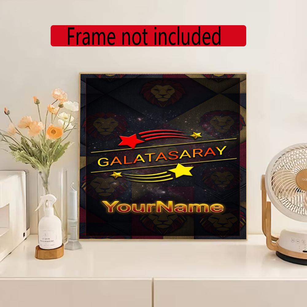 Galatasaray Personalized Name Round Diamond Painting Kit Diamond Embroidery Painting Rhinestones Mosaic Frameless Handwork Decoration Arts