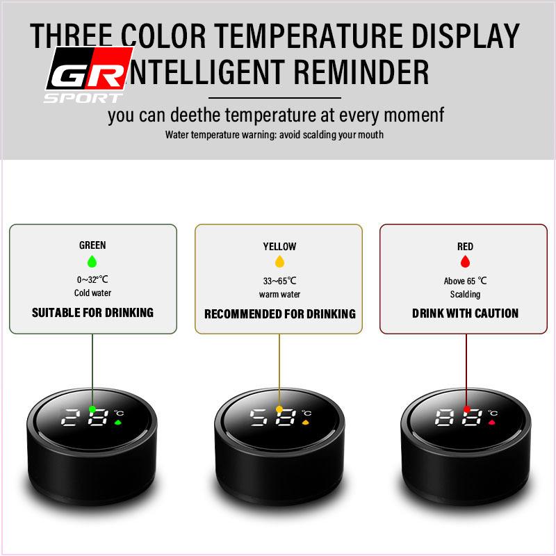 500ml High Smart Insulated Cup Portable Insulated Cupup Temperature Display Cup for TRD Toyota GR Corolla Rav4 Auris Camry Yaris Accessories