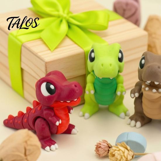 Portable Palm Sized Toys 3D Printed Articulated Cute T‑Rex Dinosaur Fidget Toy, Flexible Joint Creative Gifts for Kids Figure, Bite‑Finger