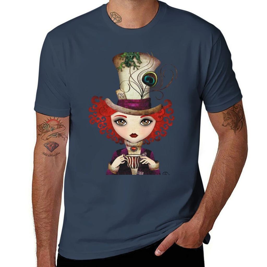 Lady Hatter TShirt Fashion Casual Short Sleeve Top