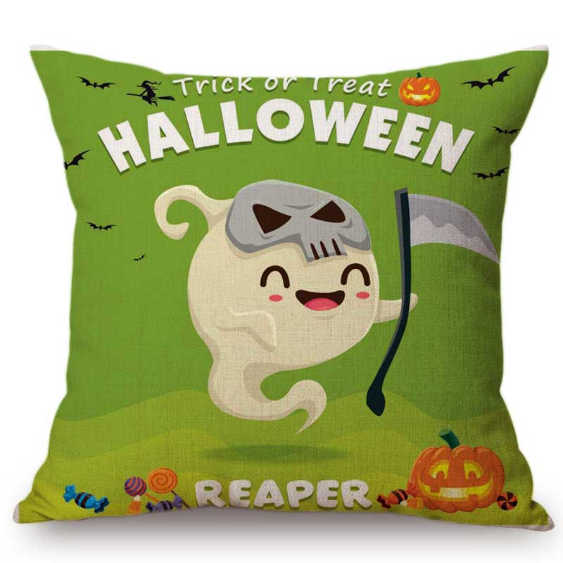Trick Or Treat Halloween Party Decoration Cute Cartoon Design Sofa Throw Pillow Case Bar Pub Halloween Decoration Cushion Cover
